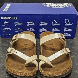 Birkenstock Silver Strappy Sandals